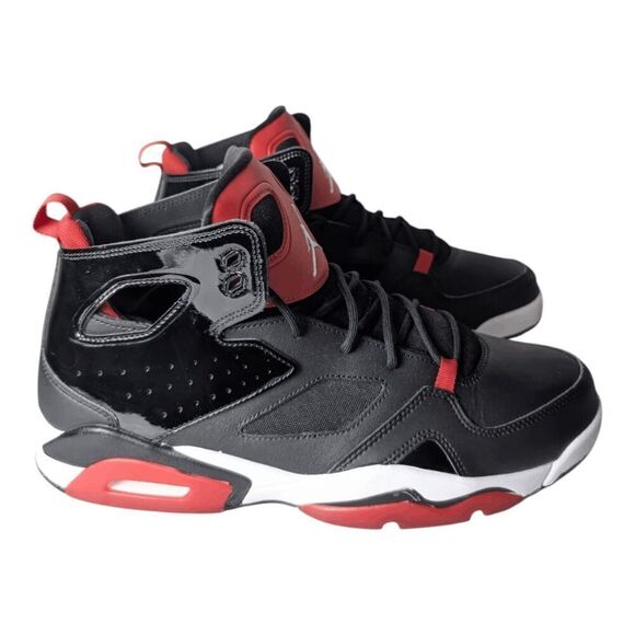NIKE Air Jordan Flight Club 91 "Black University Red" Sneakers Size 12 - Picture 2 of 11